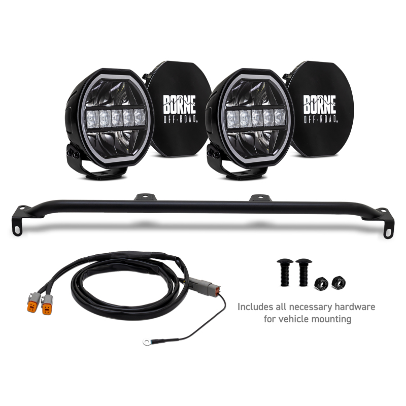 Ford Bronco Light Pods - Borne Off-Road - 2in x 7in Round - Mod Bumper - `21-`27